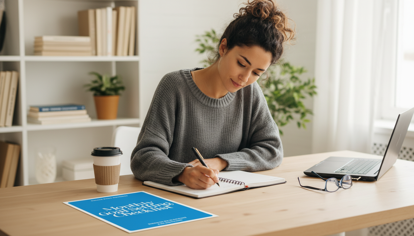 30-Day Monthly Goals Checklist: Plan, Do, Review
