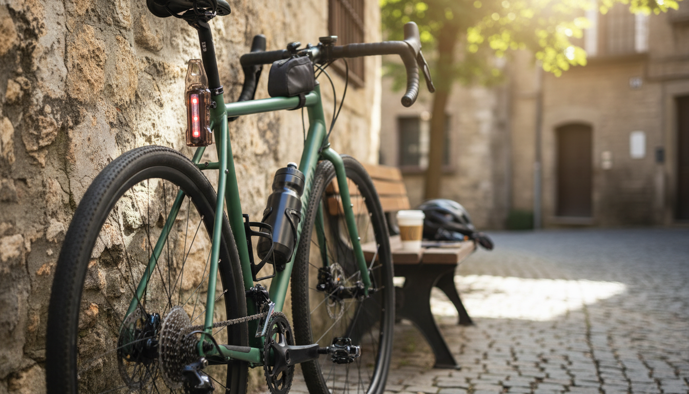 Compact Bike Bottle Holder with Built-In Safety Taillight
