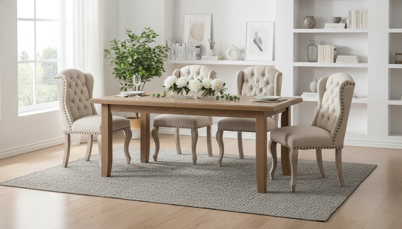 Wingback Tufted Dining Chairs (Set of 4) in Linen