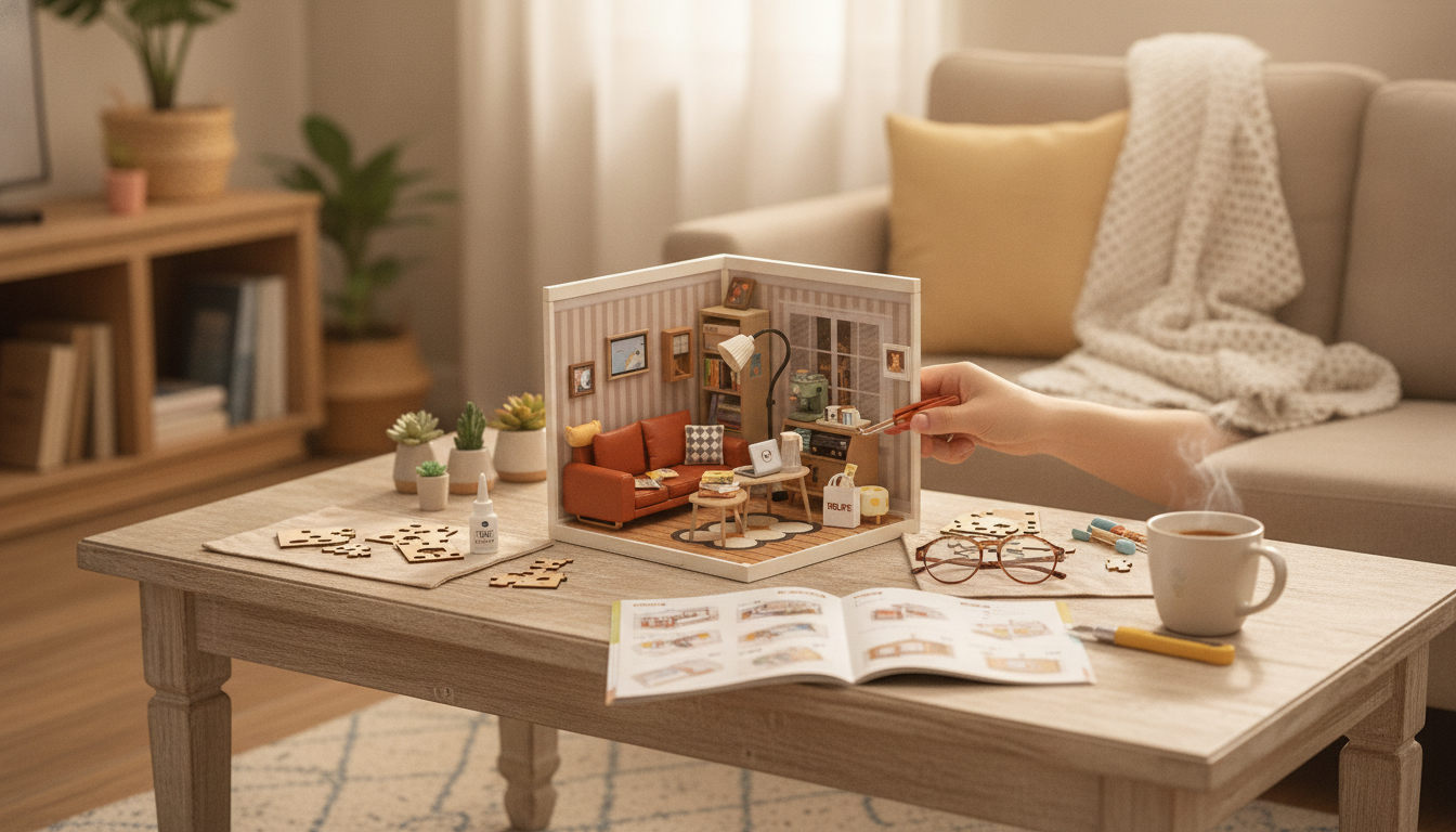 DIY 3D Puzzle Miniature House Kit: Build & Display