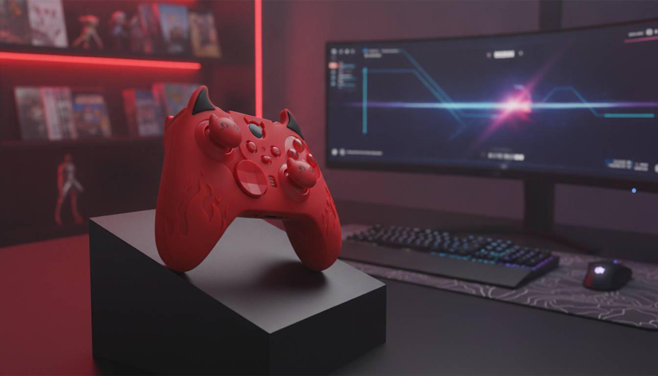 Cute Demon Red Grip Case: Elite Series 2 Control Boost