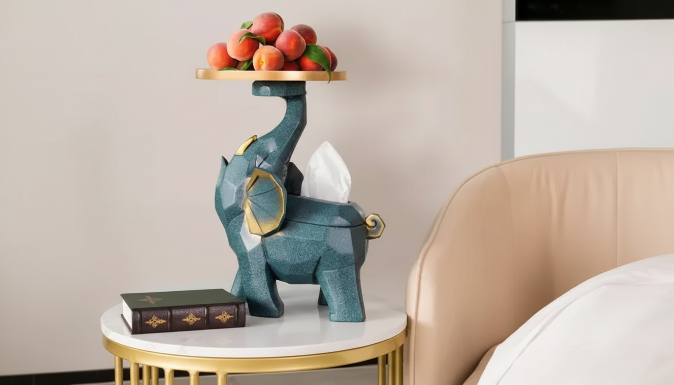 Luxury Elephant Side Table: Sculptural Glam Accent