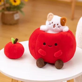 Apple House Kitten Plush: Detachable Cat Toy for Cozy Play