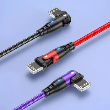 180° Rotating iPhone USB Cable: Fast Charge + Sync